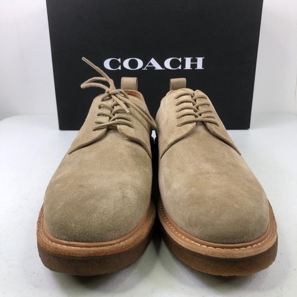 COACH Men's Suede Derby W/Crepe Sole, Oat Brown - Picture 4 of 10